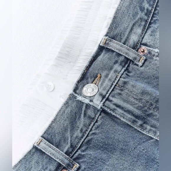 Zara TRF DENIM BOXER SKIRT. Blue. Size XS. New with Tags. - Picture 8 of 10